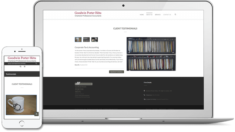 CPA Accounting WordPress Website Feature