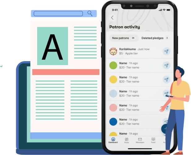 Patreon app at glance