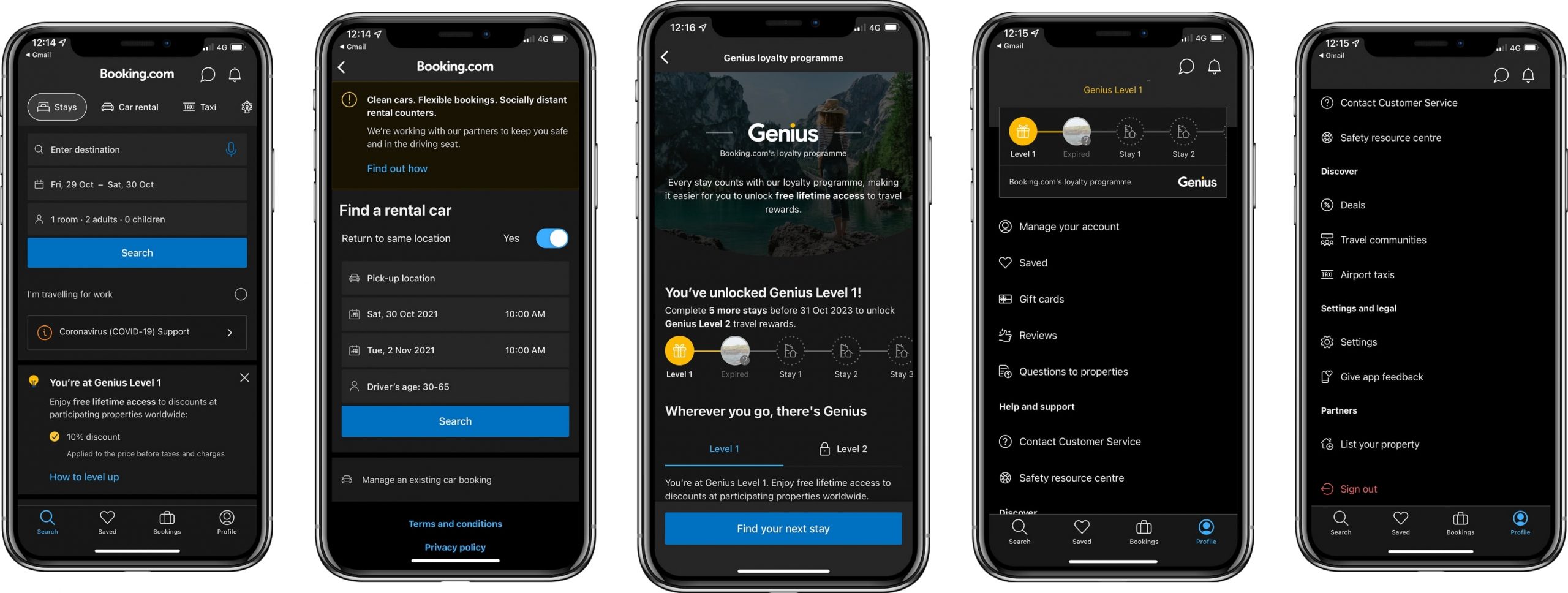 screenshot of the booking app scaled