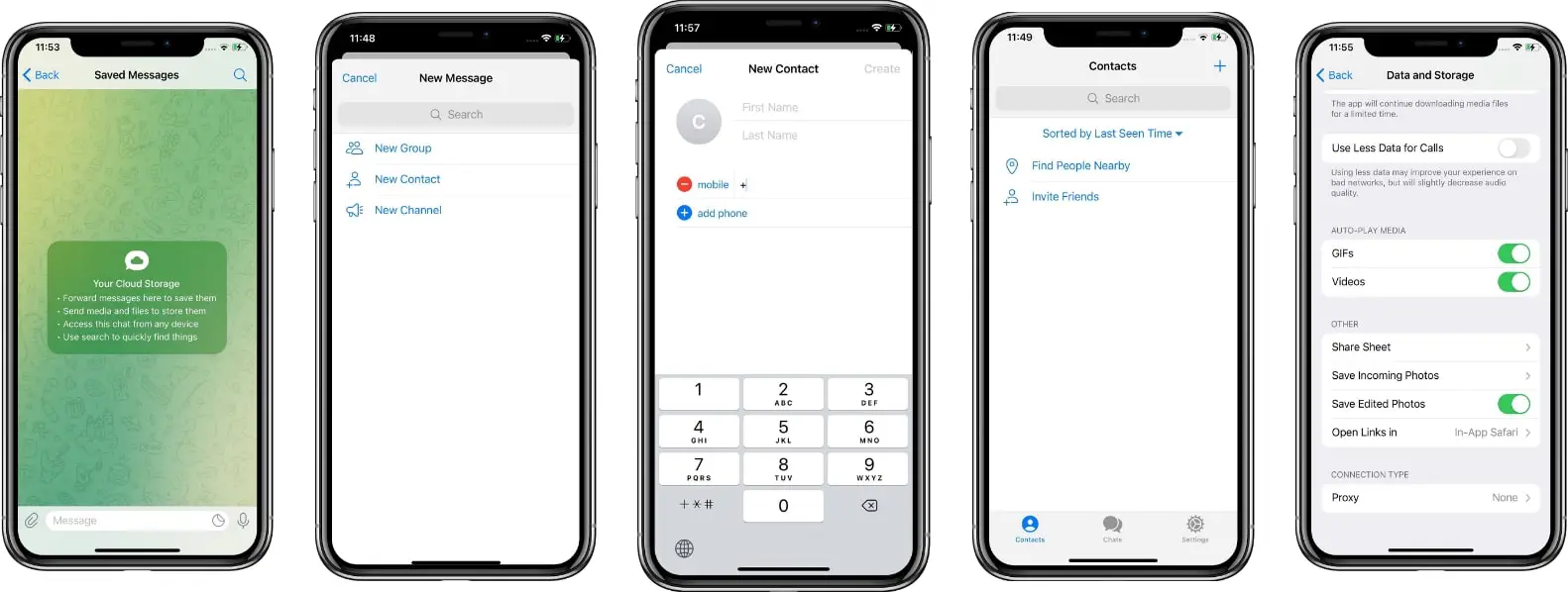 screenshot of the telegram app