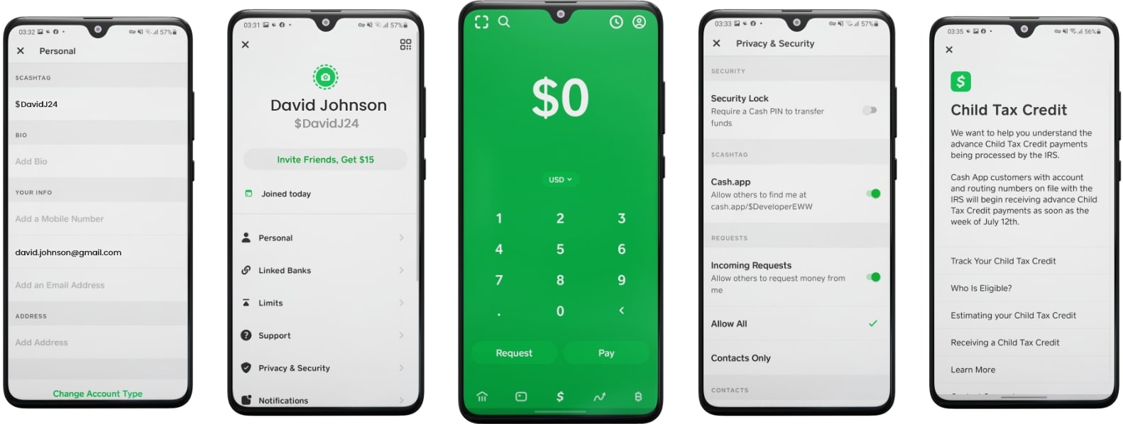 screenshots of cash app