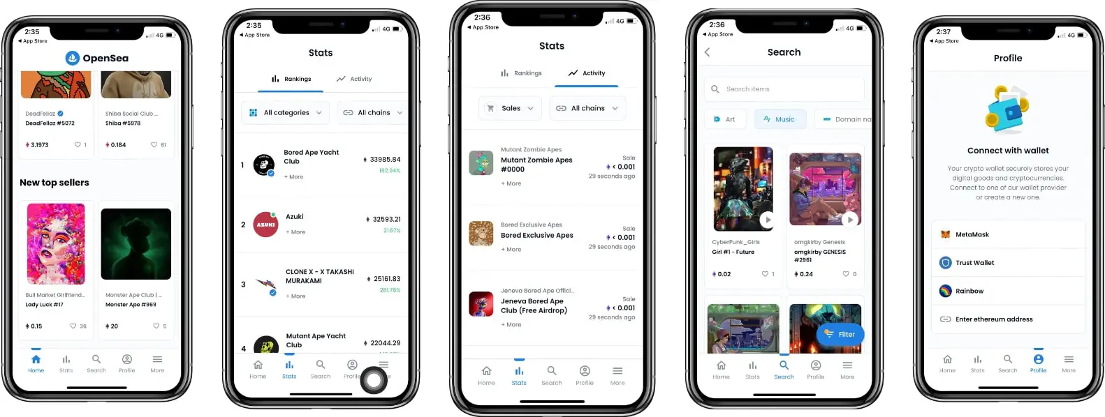 screenshot of opensea app