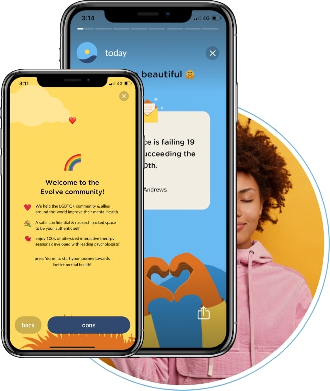 build evolve app mental health and self care tracker