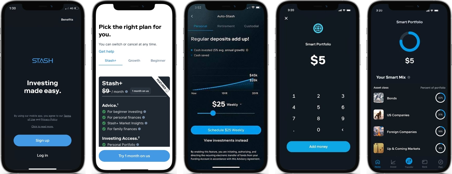 ScreenShots of the Stash App