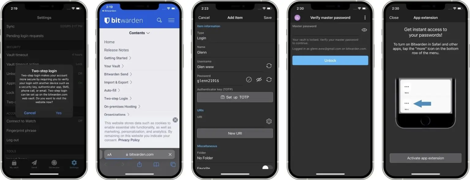Screenshots of This Open Source Password Manager App 