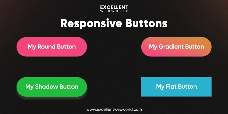 responsive buttons elements of design