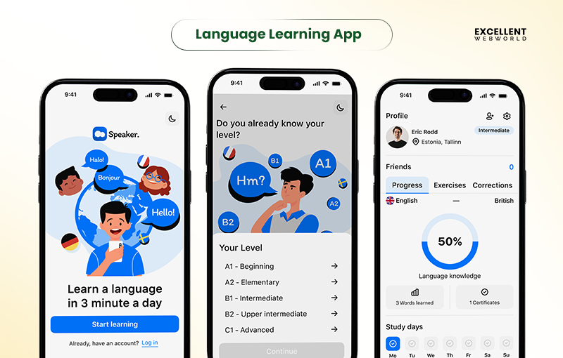 Language Learning App UI Design