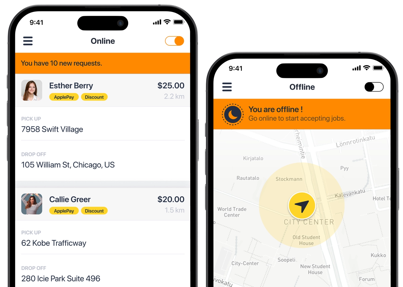 driver app features for taxi app development