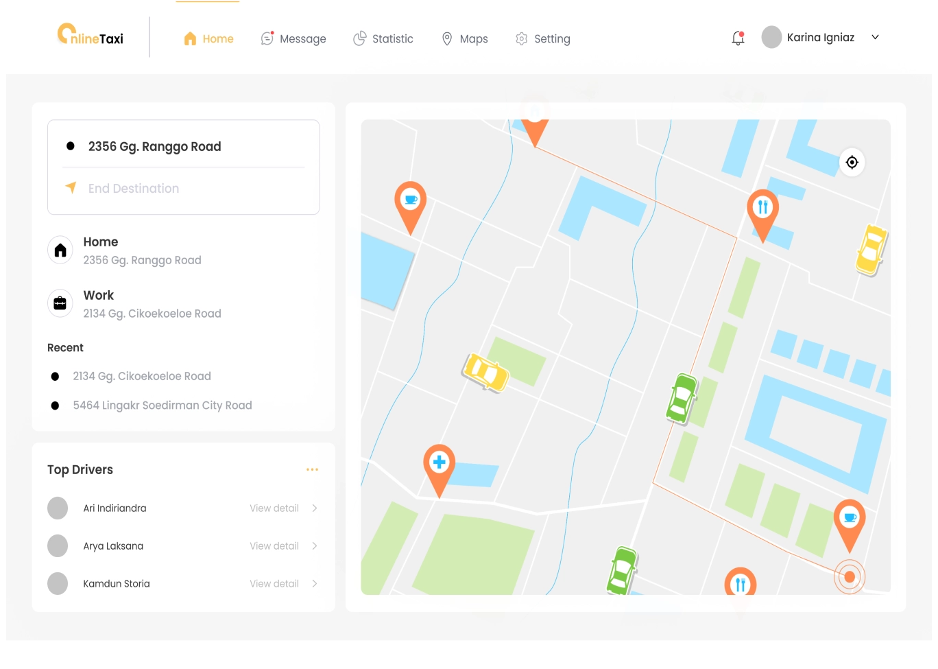 admin and dispatcher features for taxi app