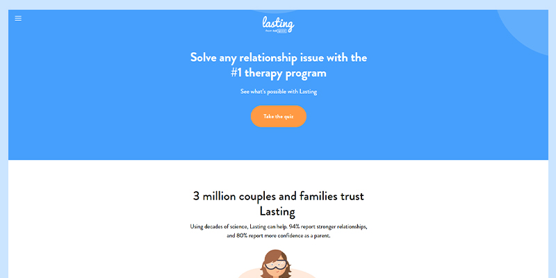 screenshot of Lasting, a couples therapy app based on the Gottman Method