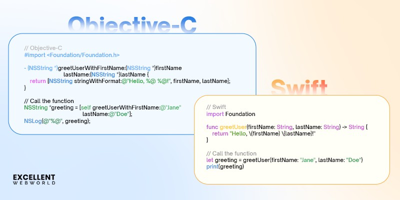 Swift vs Objective-C code example
