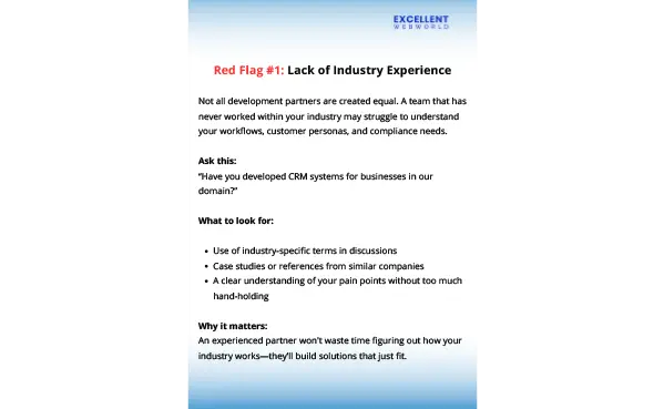 CRM Questionnaire red flag 1