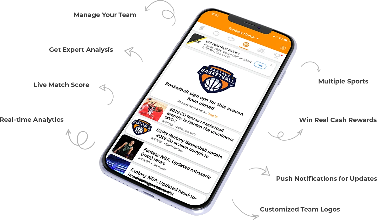 top features espn fantasy sports app