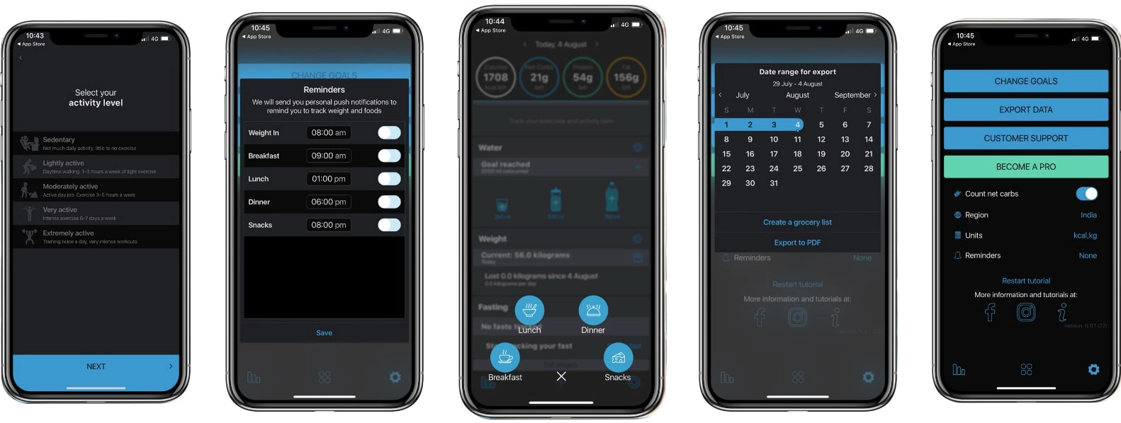 screenshot of the keto diet app