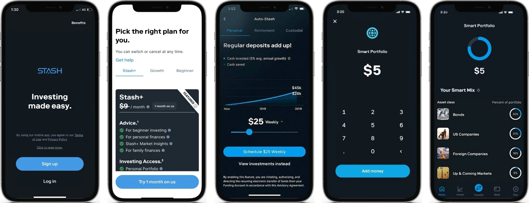 ScreenShots of the Stash App
