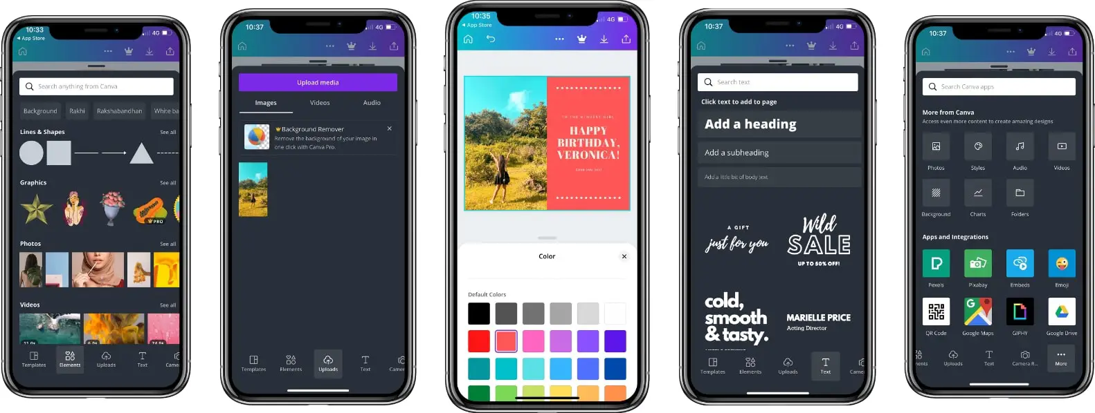 screenshot of the canva mobile app