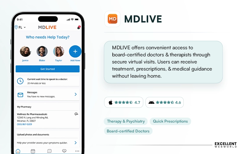 MDLIVE telehealth app