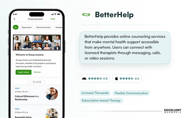 BetterHelp telehealth app
