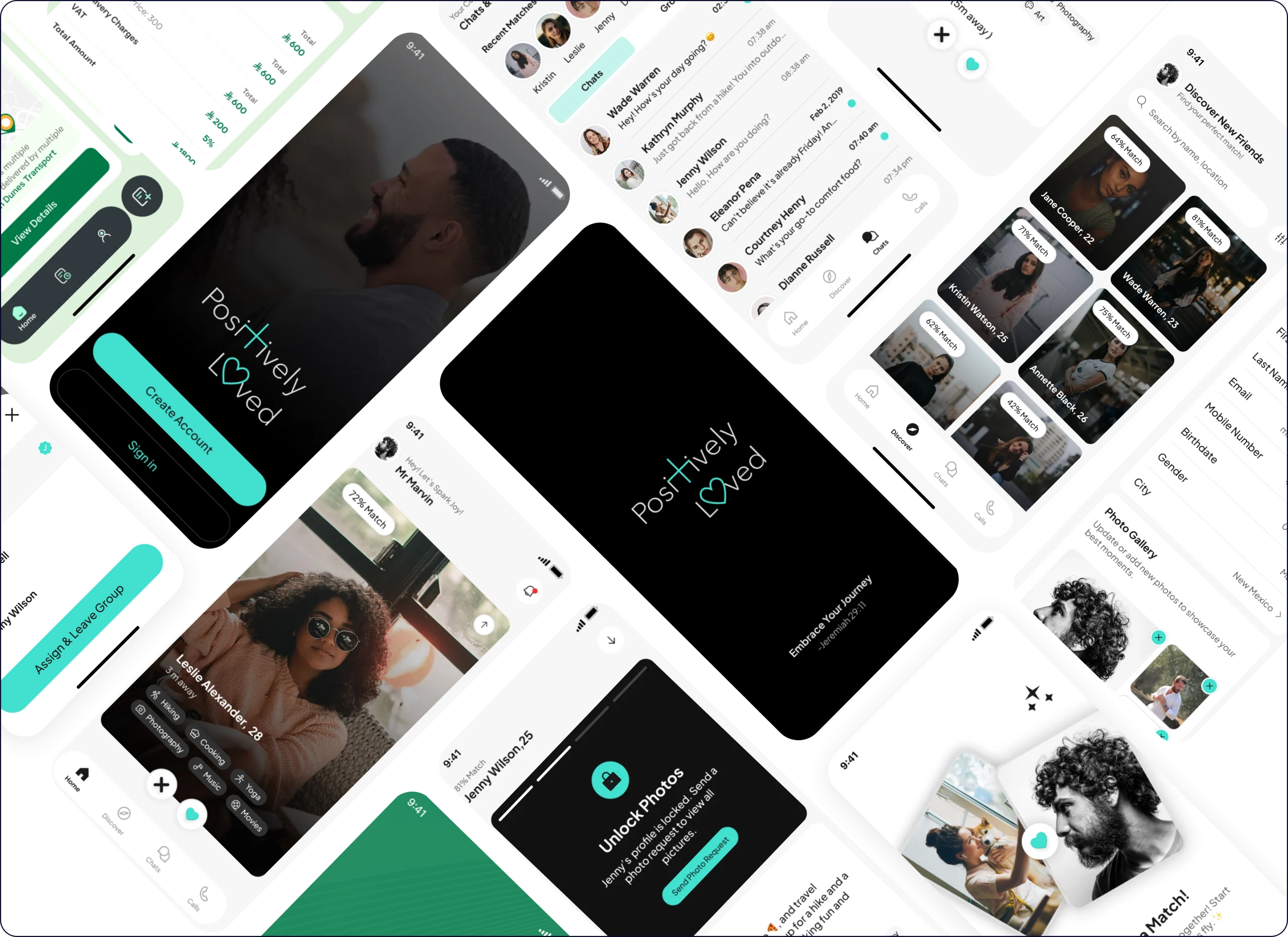 Positively Loved Faith-Based Dating Platform UI design