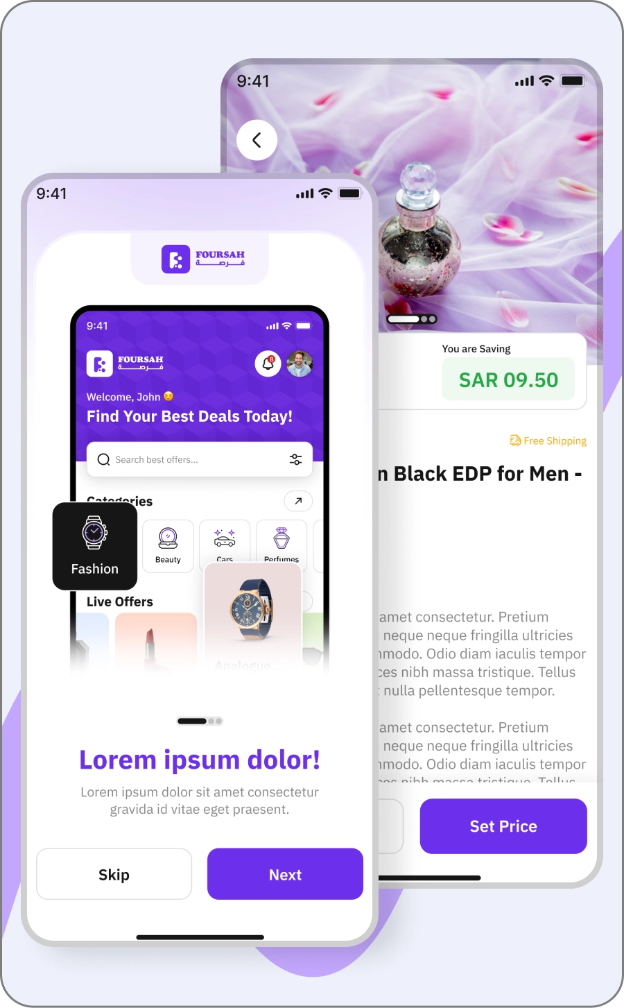 Foursah App UI design
