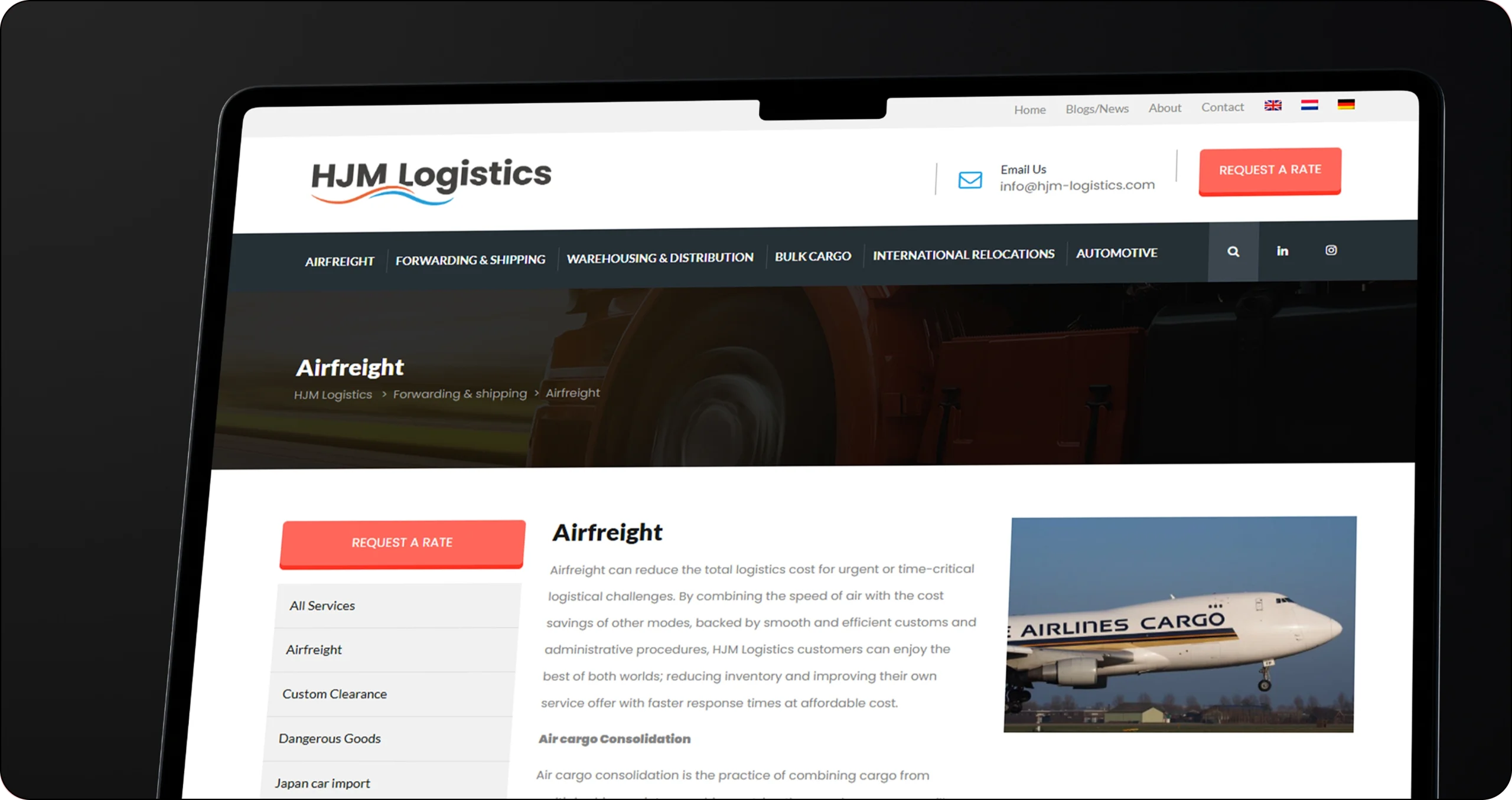 AI Freight Forwarding Platform UI UX