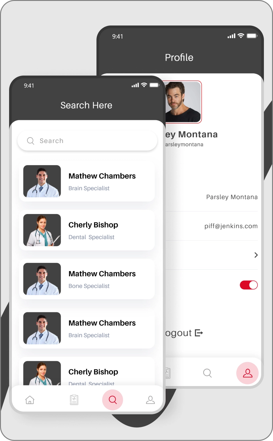 FerMD app UI design