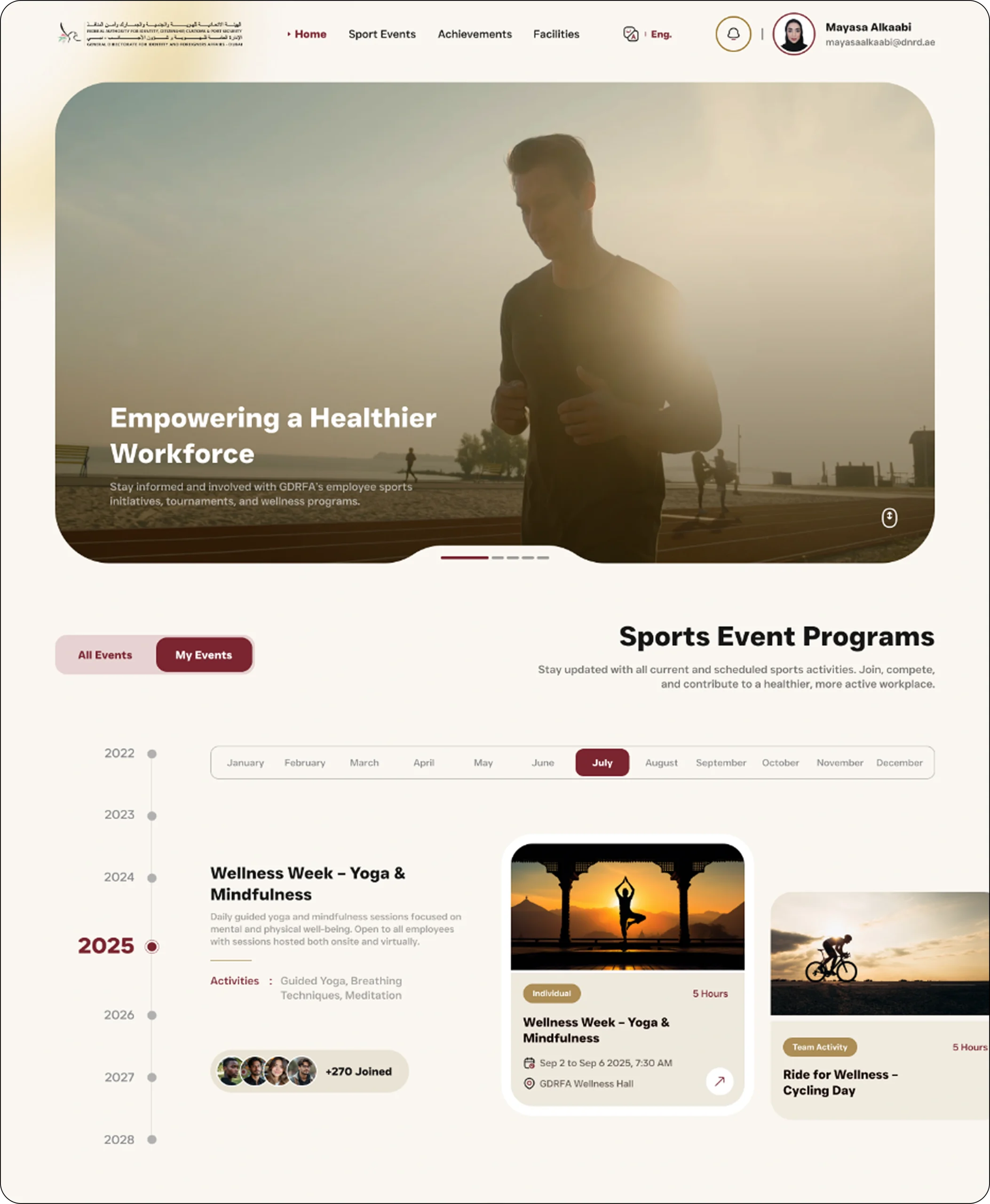 Sports Governance Intelligence Platform UI design